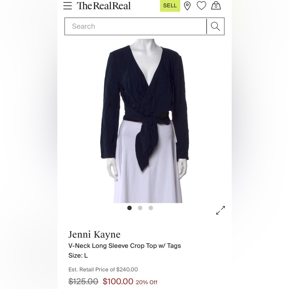 Jenni Kayne
V-Neck Long Sleeve Crop Top w/ Tags